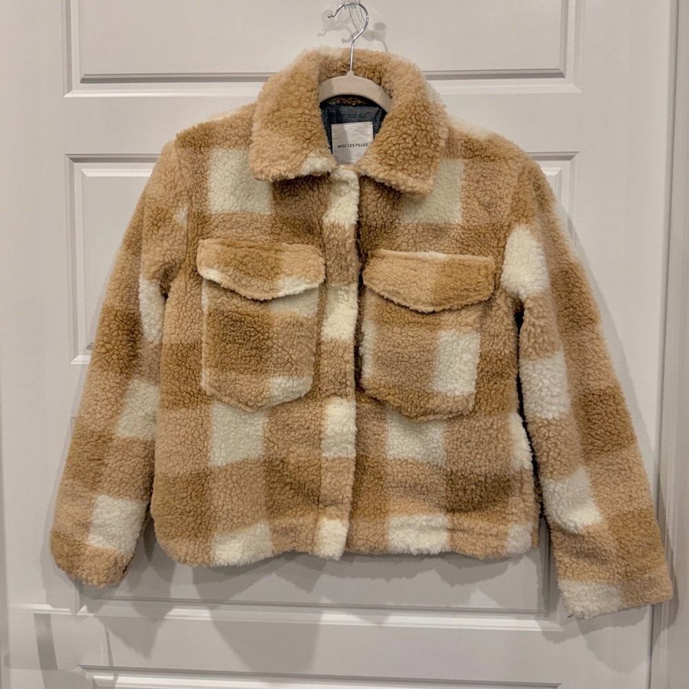 Anthropologie Avec Les Filles Sherpa Jacket XS | Cozy Teddy Coat - Picture 2 of 8